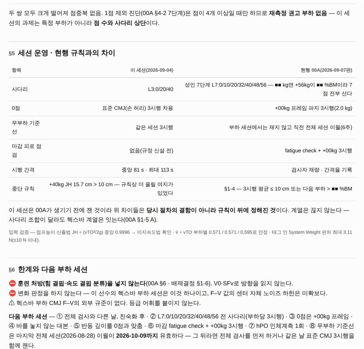 §5 세션 운영과 현행 규칙의 차이