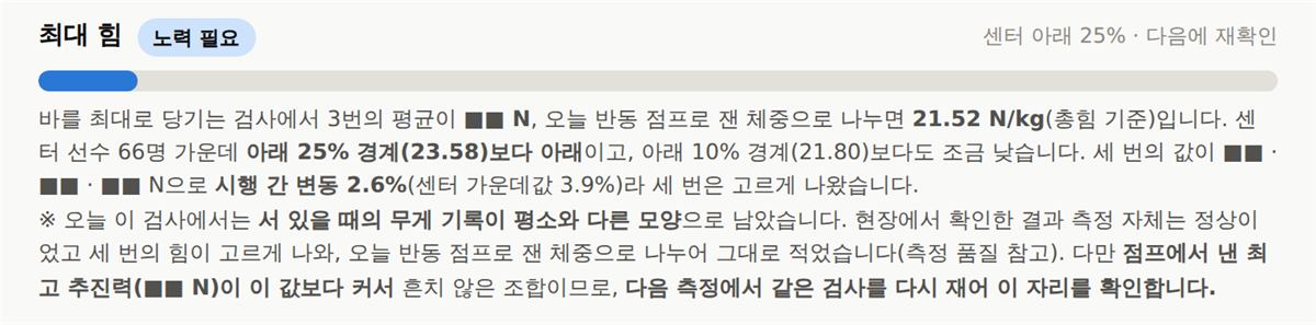 능력치 — 최대 힘