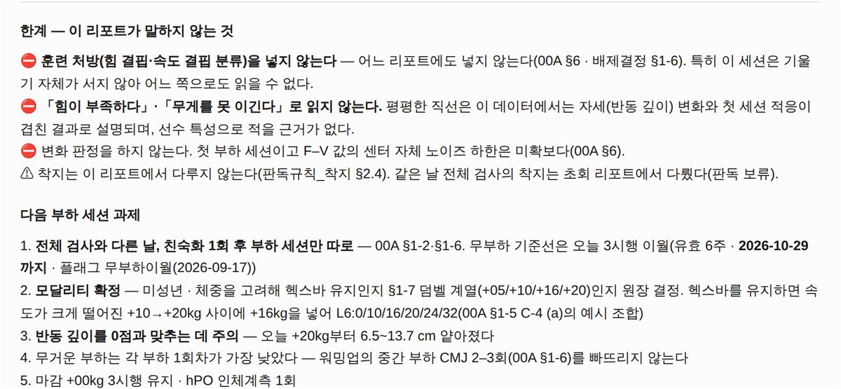 한계 — 이 리포트가 말하지 않는 것